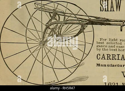 . Züchter und Sportler. Pferde. Bei J. A. McKERRON'S, 228, 230. SHAW KARREN kranke SULKIES â s^Für helit Straße oder Lkw, von der Hitze hergestellt ("gewählt. * Leichtigkeit kombiniert mit ele-Gance und Benutzerfreundlichkeit für Reiter. Gewichte 70 bis K&gt; 0 jioundB. Von den besten Reitern an dieser Küste eingesetzt. Prüfung eingeladen. Kutschen & Amp; leichte Fahrzeuge Mauulactiir&lt; Ml zum Ortler und llaml. W.E. SHAW, 1621 MAKKET STREET, S.F., CAL. Bitte beachten Sie, dass diese Bilder aus gescannten Seite Bilder, die digital für die Lesbarkeit verbessert haben mögen - Färbung und Erscheinungsbild der extrahiert werden Stockfoto