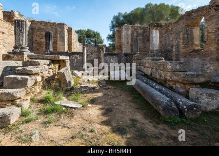 Werkstatt des Phidias Phidias oder Pheidias, wo die Statue des Zeus in Olympia, Griechenland erstellt. Stockfoto