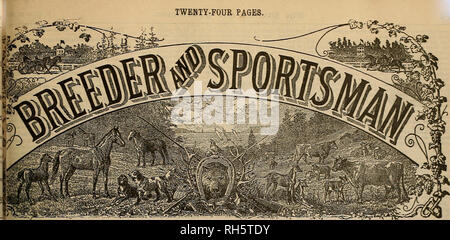 . Züchter und Sportler. Pferde. Vierundzwanzig Seiten.. SAN FRANCISCO, Samstag, Juli 22,1893. Abonnement 5 DQM. ARS EIN JAHR CHARAKTER BEI PFERDEN. Das Pferd hat in den engsten persönlichen&gt zugelassen worden; mpanionship mit Menschen in allen Zeitaltern der Welt, weil er die schnellsten, stärksten, in vieler Hinsicht die meisten in-lligent, und aus all diesen Gründen die nützlichsten der inländischen limals. Wette Schnelligkeit war seine urzeitlichen charakteristisch, und es ist immer noch Gleichheit, die die meisten hochgeschätzt wird. Das Sanskrit Wort r das Pferd bedeutet "schnell", und dem Besitz von Lis-Attribut von Drehzahl r Stockfoto