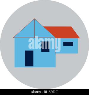 Gebäude runde Symbole. Vector Illustration Stil ist flach iconic Symbol, rosa Hintergrund. Stock Vektor