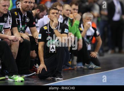 Hamburg, Deutschland. 25 Jan, 2019. firo: 25.01.2019, Handball: Wm WM-Halbfinale Halbfinale Deutschland - Norwegen Geste, Christian Prokop, | Verwendung der weltweiten Kredit: dpa/Alamy leben Nachrichten Stockfoto