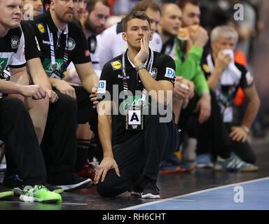 Hamburg, Deutschland. 25 Jan, 2019. firo: 25.01.2019, Handball: Wm WM-Halbfinale Halbfinale Deutschland - Norwegen Geste, Christian Prokop | Verwendung der weltweiten Kredit: dpa/Alamy leben Nachrichten Stockfoto