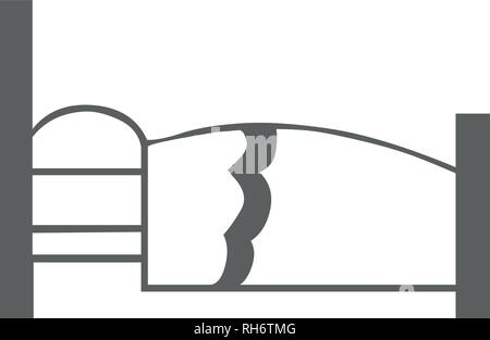 Bett Vector Illustration auf weißem Hintergrund. Bed-Symbol. Old style Bed-Symbol. Stock Vektor