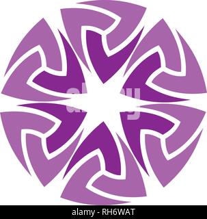 Runde purple Logo. Business corporate Vektor Symbol Sign Design vorlage Stock Vektor