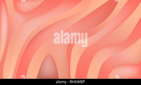 Eleganz Flüssigkeit abstrakten geometrischen Hintergrund Farbverlauf. Hell Lachs, Orange und lebende Koralle Farbe. Bunte fließenden Formen. Trendigen Farbverlauf Farbe. Stock Vektor