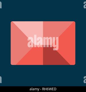 Blaue flache Symbol. Message Envelope Objekt. E-Mail Konzept dunkelblauen Hintergrund. Spam und Sms schreiben.-Schriftzug. Stock Vektor