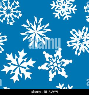 Schneeflocke vektor Symbol Hintergrund blaue Farbe. Winter weiße Weihnachten Schneeflocke Crystal Elements. Wetter Abbildung ice Kollektion. Stock Vektor