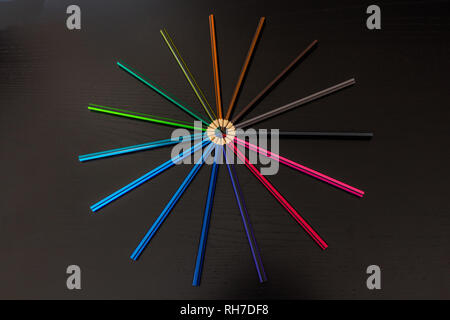 Bunte bleistift Kreis Stockfoto
