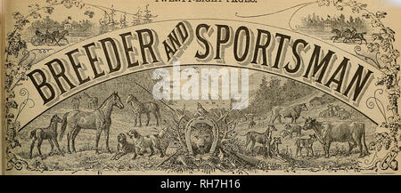 . Züchter und Sportler. Pferde. &Lt;s, 28 Seiten. Vol. XVIII. Nr. 17. Bo. S13 der Bush Street. SAN FRANCISCO. Samstag, 25. April 1891. Abonnement für fünf Dollar ein YEAB, 'L LA.8 T vier - Meile HITZE RENNEN. Gewonnen durch theVOld zuverlässig", Plakat, nach einem feinen Kampf mit Rutherford. RidiDg auf der Seilbahnen durch den dicht besiedelten por- oar Stadt in Richtung Golden Gate Park, meine Gedanken wanderten zurück zu der Zeit, als der letzte foui-Meile Rennen wurde je in Kalifornien - ein wenig vor mehr als 15 Jahren. Wie die Zeit vergeht! Es scheint, dass die älter wir je schneller der Jahre roll ronnd wachsen. Die Bucht D Stockfoto