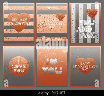 Happy Valentines Tag. Grußkarten für Valentines Tag. Stock Vektor