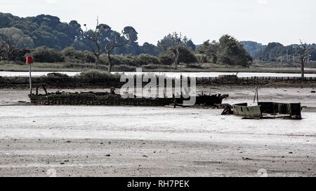 Boote auf dem Estuarty Stockfoto