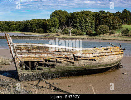 Boote auf dem Estuarty Stockfoto