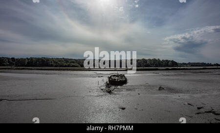 Boote auf dem Estuarty Stockfoto