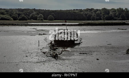 Boote auf dem Estuarty Stockfoto