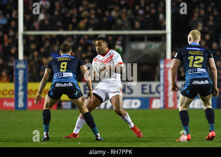 31. Januar 2019, total Gottlosen Stadium, St Helens, England; Betfred Super League, Runde 1, St Helens vs Wigan Warriors, Zeb Taia von St Helens Stockfoto