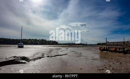 Boote auf dem Estuarty Stockfoto