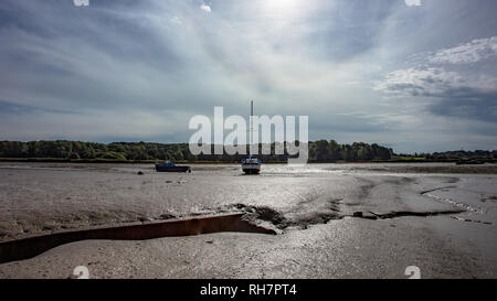 Boote auf dem Estuarty Stockfoto