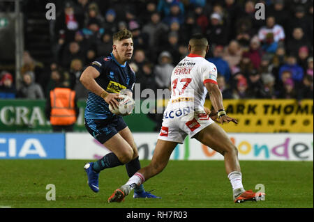 31. Januar 2019, total Gottlosen Stadium, St Helens, England; Betfred Super League, Runde 1, St Helens vs Wigan Warriors, George Williams von Wigan Warriors Stockfoto