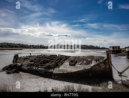 Boote auf dem Estuarty Stockfoto