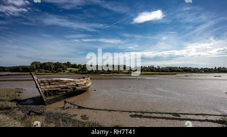 Boote auf dem Estuarty Stockfoto