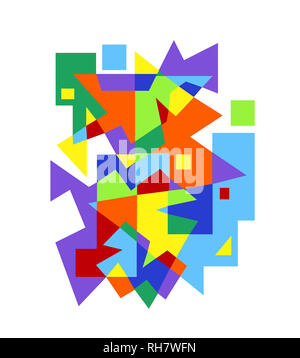 Abstrakte bunte geometrische Muster auf weißem Stockfoto