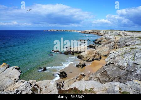 Wilde Küste auf der Halbinsel Quiberon Bretagne Frankreich Europa Stockfoto