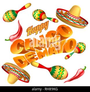 Cinco De Mayo mexikanische Holiday Themed Hintergrund Stock Vektor