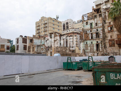 Restaurierung eines alten Haus mit Holz- mashrabiyas in al-Balad Viertel, Mekka Provinz, Jeddah, Saudi-Arabien Stockfoto