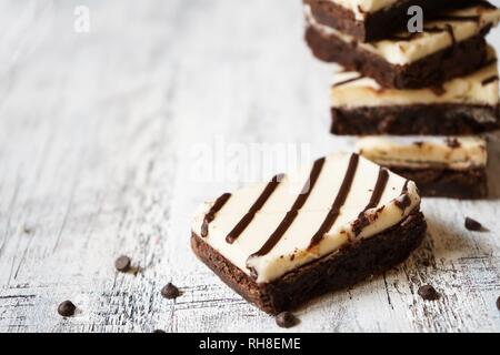 Cheesecake brownies, selektiven Fokus Stockfoto