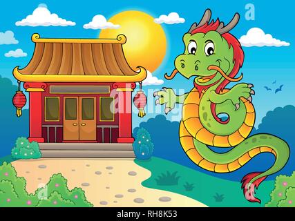 Chinesischer Drache Thema Bild 2-eps 10 Vector Illustration. Stock Vektor