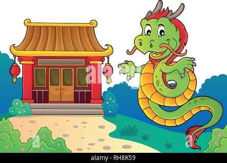 Chinesischer Drache Thema Bild 3 - Eps 10 Vector Illustration. Stock Vektor