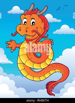 Chinesischer Drache Thema Bild 6-eps 10 Vector Illustration. Stock Vektor