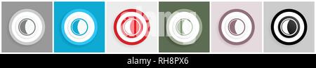 Durch das Symbol "Mond", Vektorgrafiken in 6 Optionen für Web Design und mobile Anwendungen Stock Vektor