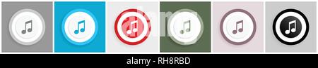 Musik Icon Set, Vektorgrafiken in 6 Optionen für Web Design und mobile Anwendungen Stock Vektor