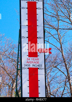 Schnee Thermometer, Keweenaw Peninsula, Calumet, Michigan, USA Stockfoto