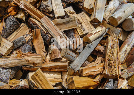 Brennholz Stapel Stockfoto