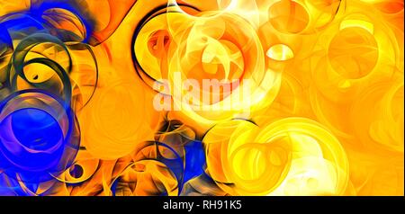 Abstrakte psychedelischen Hintergrund farbige Fractal hotspots angeordnete Kreise und Spiralen in verschiedenen Größen Digital Graphic design Alchemie. Magie. Stockfoto