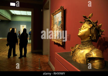 Vergoldeter Bronze Skulptur von Jeanne d'Arc die französischen Bildhauer Antonin Mercie Anzeige in der Kunst Institut von Chicago. Chicago Illinois USA. Stockfoto