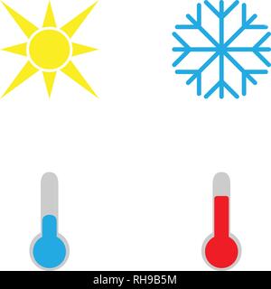 Vector Illustration. Satz von Wetter Symbole. Flat Style Stock Vektor