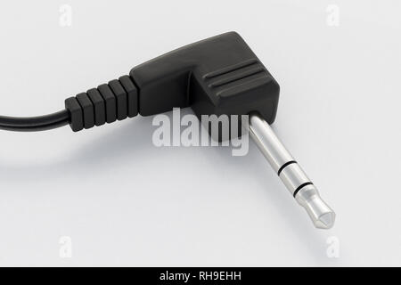 Headphone Jack 3,5 mm auf weißem Hintergrund Stockfoto