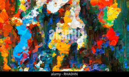 Abstrakte künstlerischen Hintergrund. In warmen, lebhaften Textur. Moderne Impressionismus Wand Kunst für Drucken. Surrealer Abstraktion zum Verkauf auf Lager. Moderne Einrichtung Stockfoto