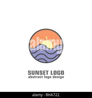 Sonnenuntergang logo vektor design, abstrakte Business Logo. Stock Vektor