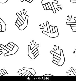 Finger Snap icon nahtlose Muster Hintergrund. Finger expression Vector Illustration. Snap Geste symbol Muster. Stock Vektor