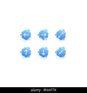 Moderne Flüssigkeit Benachrichtigung Pfeil Vektor icon Stockfoto