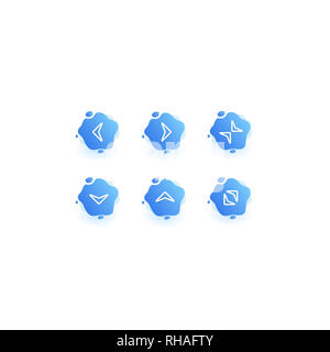 Moderne Flüssigkeit Benachrichtigung Pfeil Vektor icon Stockfoto