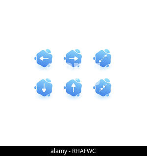 Moderne Flüssigkeit Benachrichtigung Pfeil Vektor icon Stockfoto