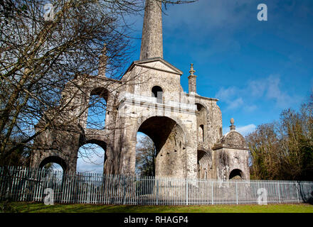 Die conolly Narrheit, der Obelisk, ursprünglich der Conolly Narrheit, ist ein Obelisk Struktur und National Monument in der Nähe von Maynooth, County Kildare, Irland. Stockfoto