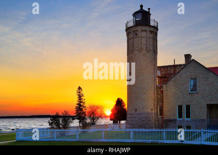 Mackinac Point Licht, Mackinaw City, Michigan, USA Stockfoto