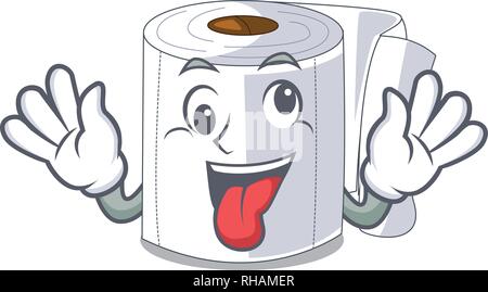 Crazy wc Papier mit den Cartoons isoliert Stock Vektor