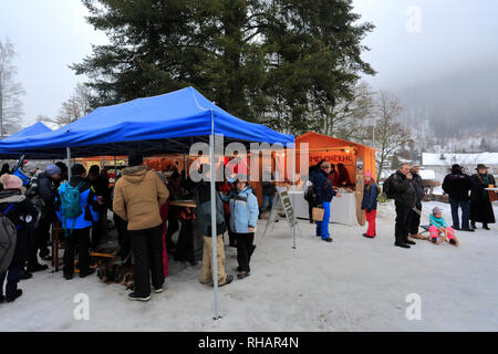 Weihnachtsmarkt Stände, Todtmoos, Schwarzwald, Baden-Württemberg, Deutschland, Europa Stockfoto